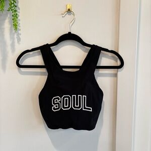 Lululemon SOUL High Neck Strappy Black Athletic Sports Bra Women's Size 6